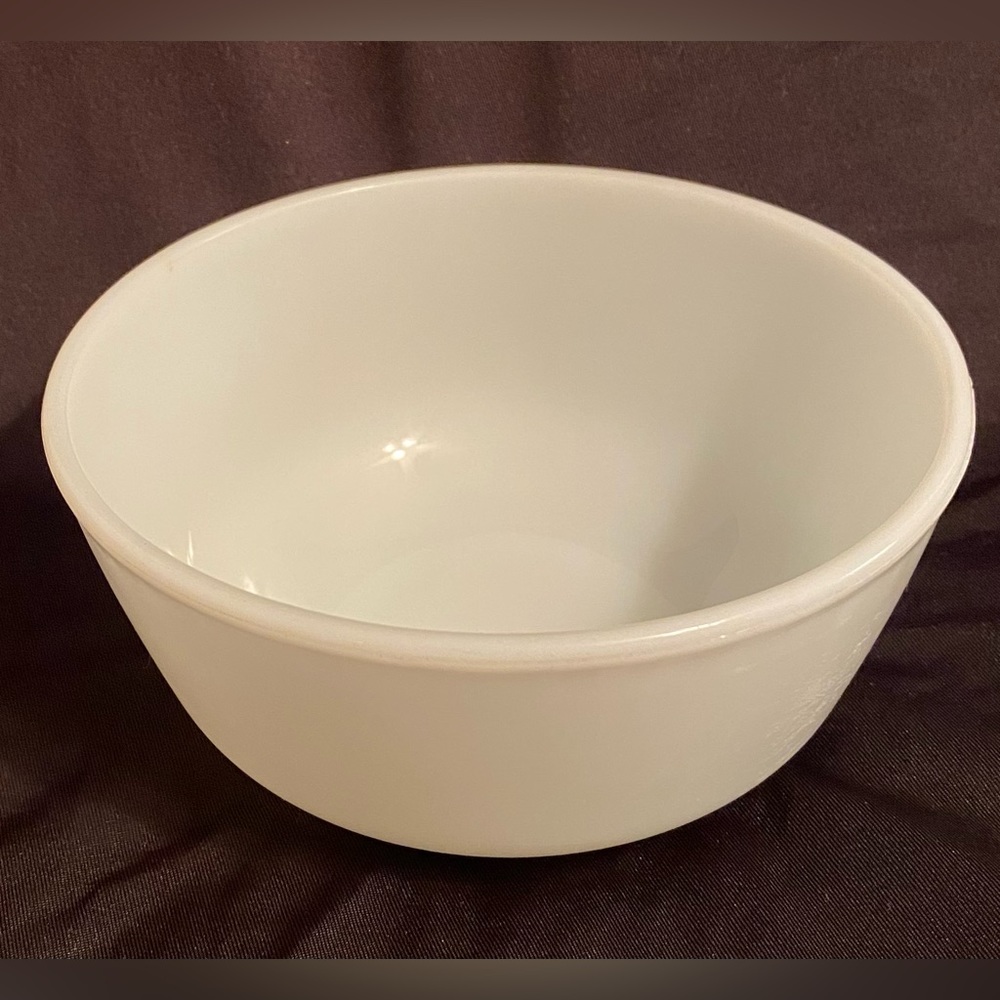 6” Anchor Hocking 456 white milk glass mixing bowl